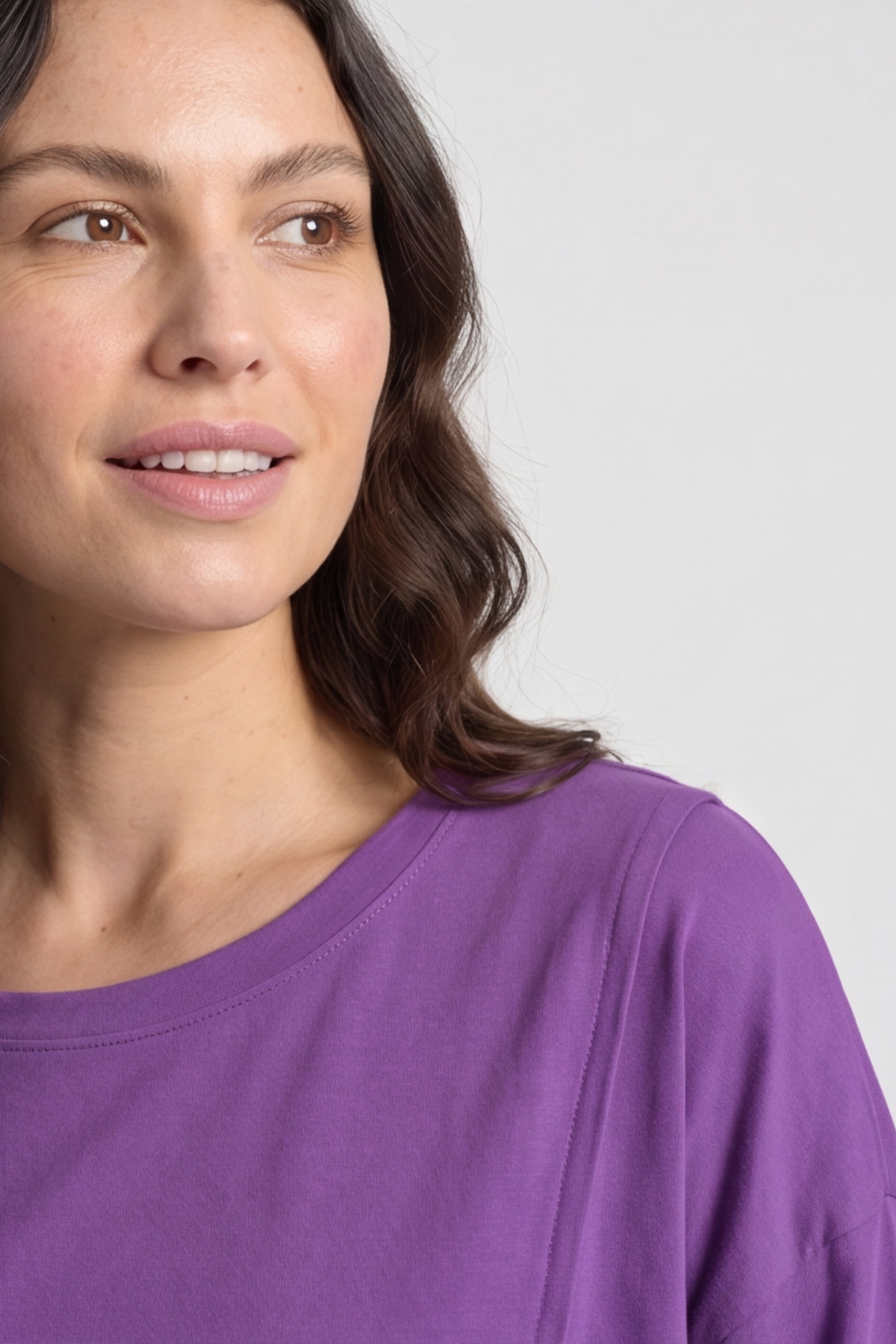 Andie Seam Detail Cotton Top Purple