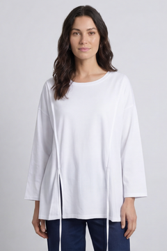 Andie Seam Detail Cotton Top White