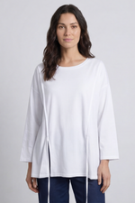 Andie Seam Detail Cotton Top White White - Andie Seam Detail Cotton Top White