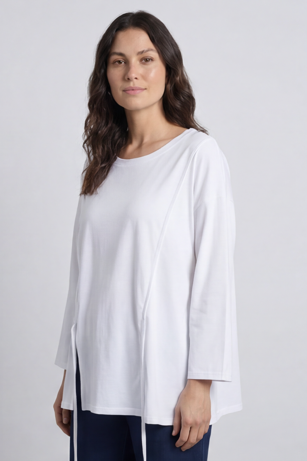 Andie Seam Detail Cotton Top White