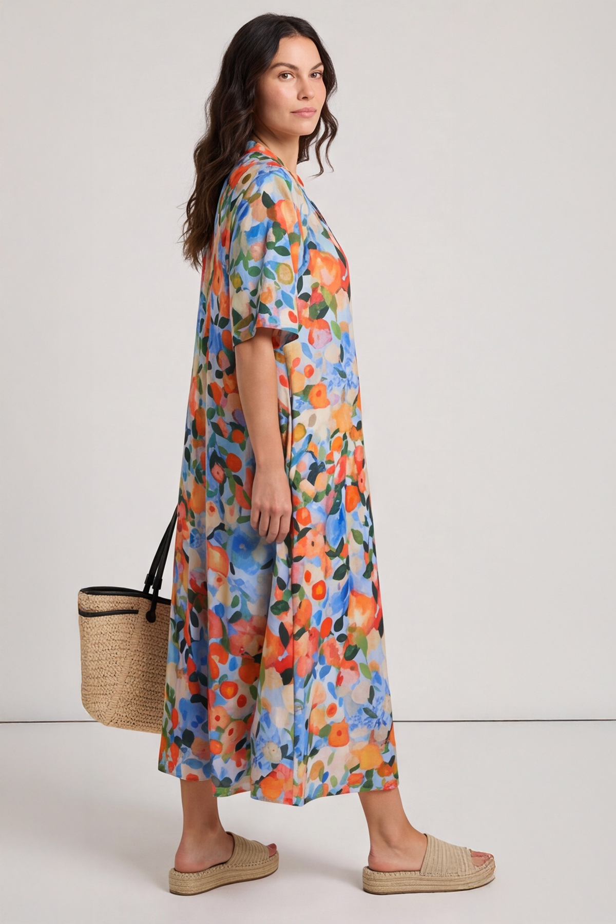 Andretta Print Dress Light Blue