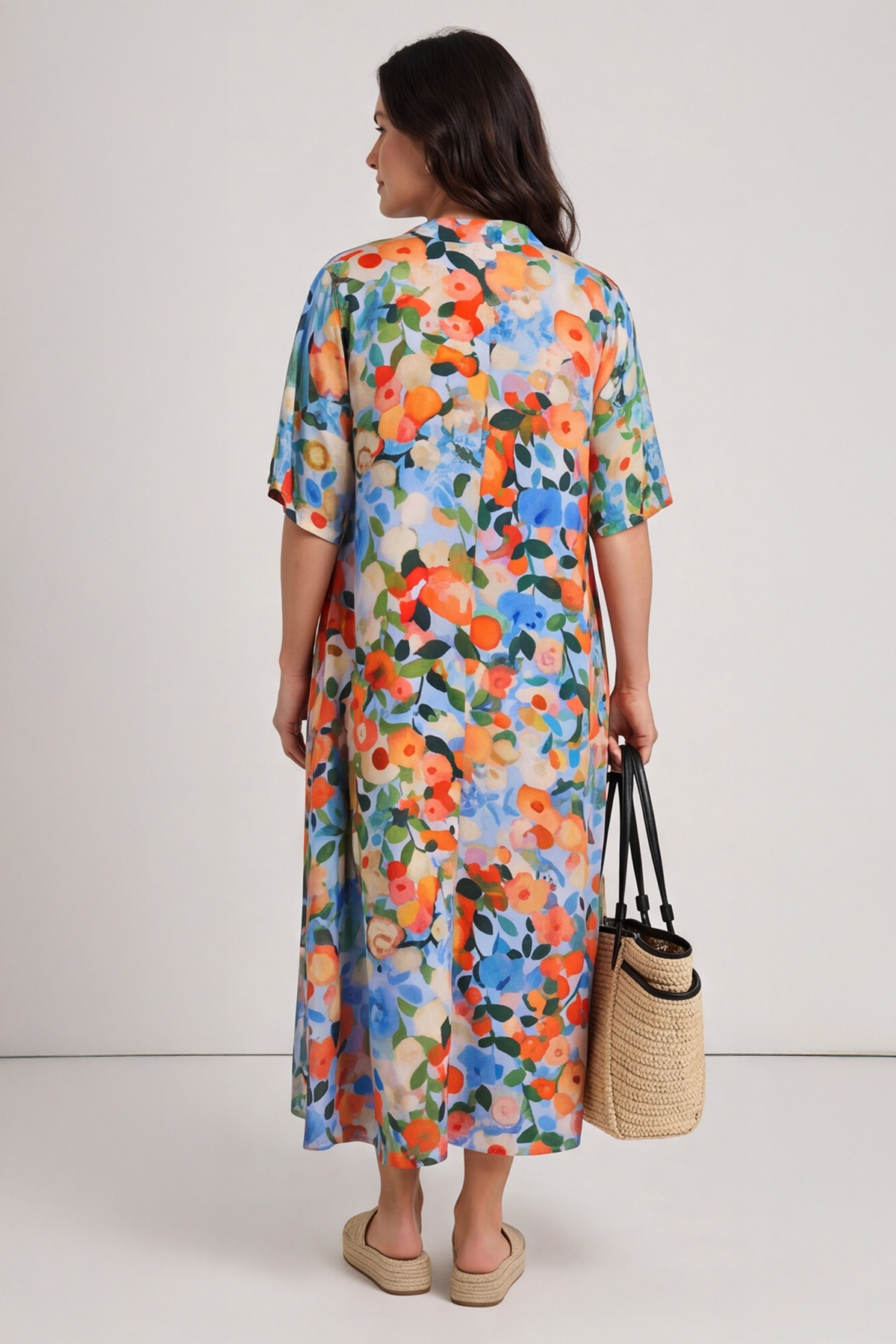 Andretta Print Dress Light Blue