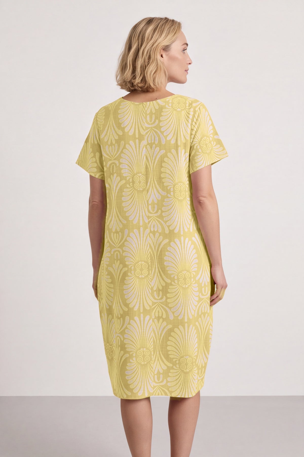 Annalise Print Cotton Yellow Dress
