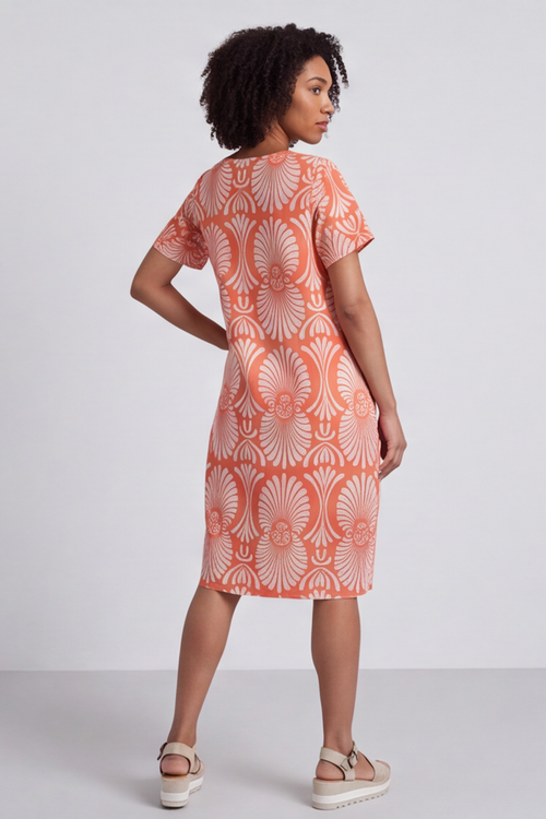 Annalise Print Cotton Orange Dress - Image 6