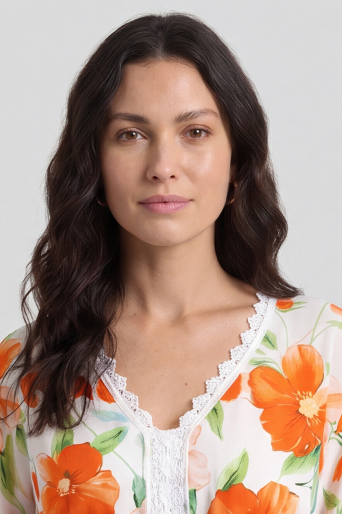 Amyla Floral Print Dress Orange - Image 3