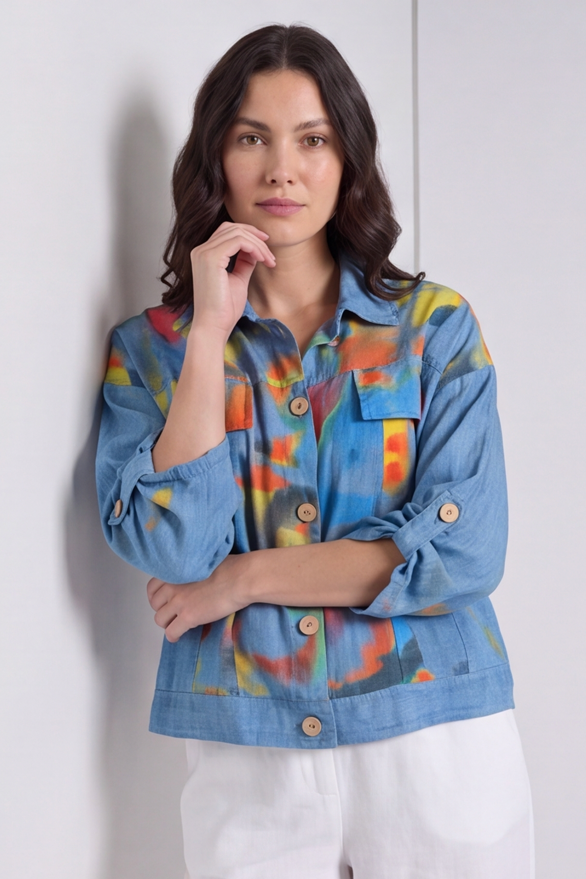 Ariella Linen Dress and Jacket Set Blue