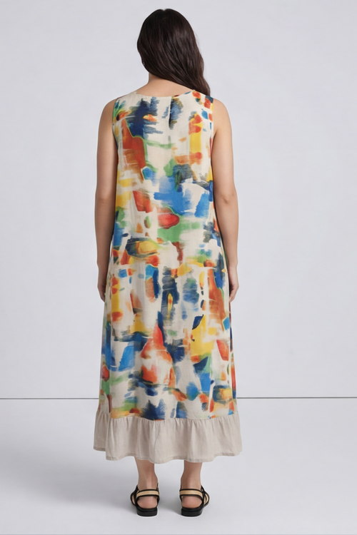 Ariella Linen Dress and Jacket Set Stone - Image 4