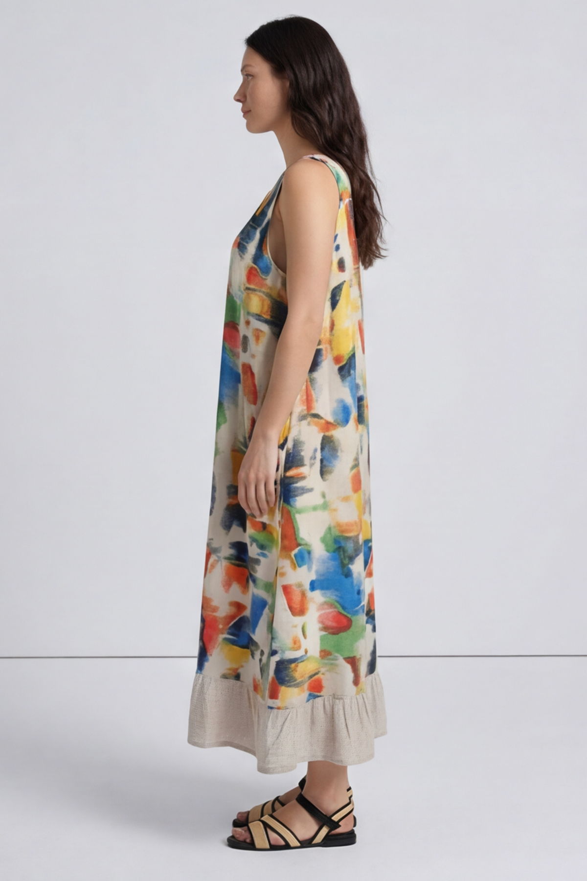 Ariella Linen Dress and Jacket Set Stone