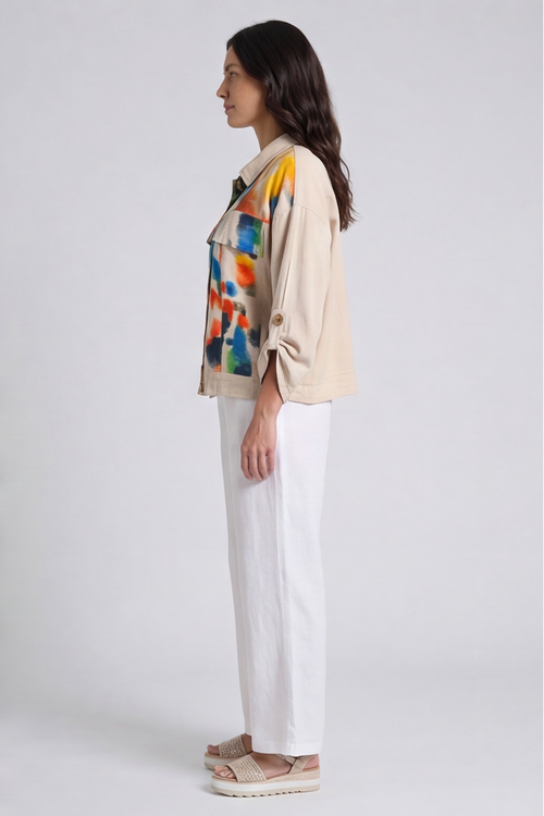 Ariella Linen Dress and Jacket Set Stone - Image 8