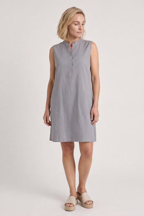 Ariyah Sleeveless Linen Tunic Mid Grey - Image 2