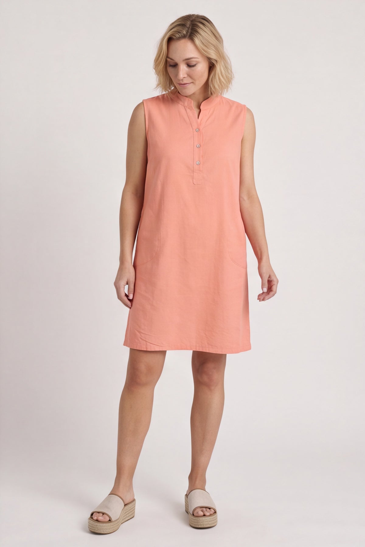 Ariyah Sleeveless Linen Tunic Orange