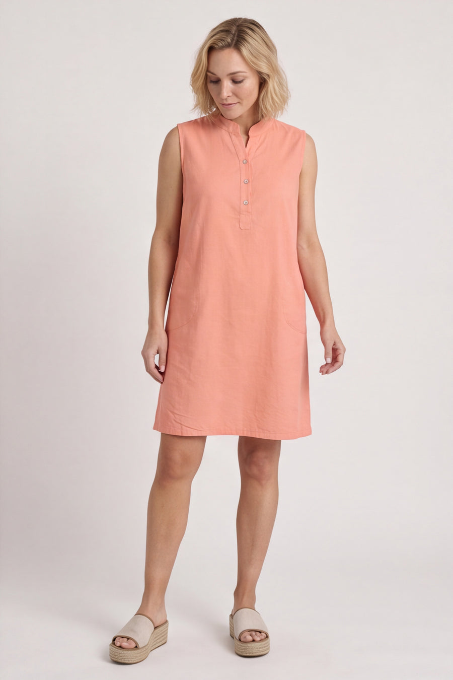Ariyah Sleeveless Linen Tunic Orange