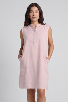 Ariyah Sleeveless Linen Tunic Pink