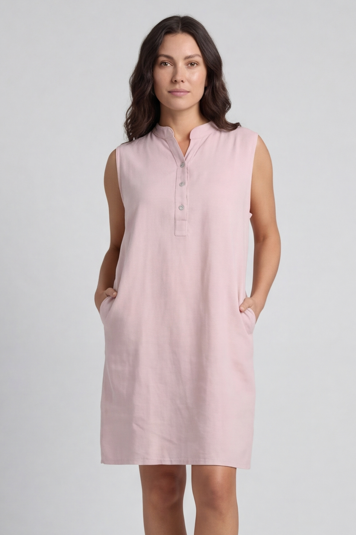 Ariyah Sleeveless Linen Tunic Pink