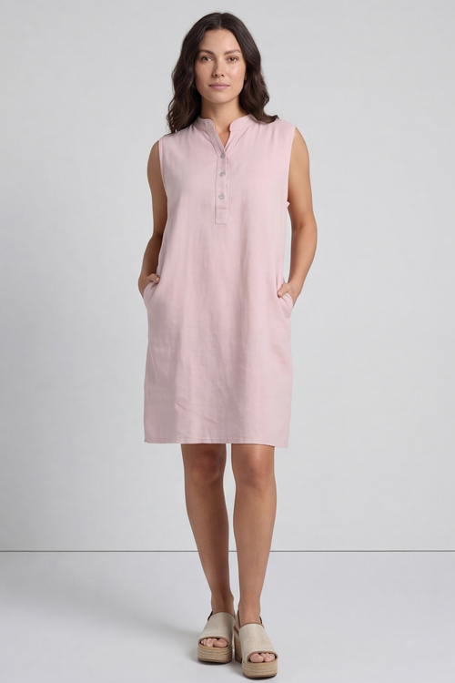 Ariyah Sleeveless Linen Tunic Pink - Image 6
