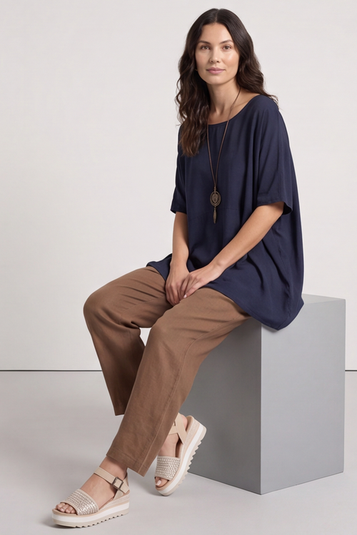 Ashleigh Necklace Top Navy - Image 2