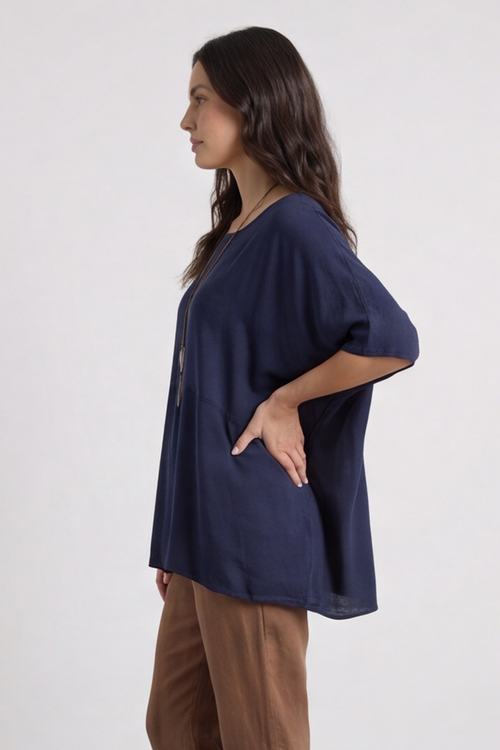 Ashleigh Necklace Top Navy - Image 3
