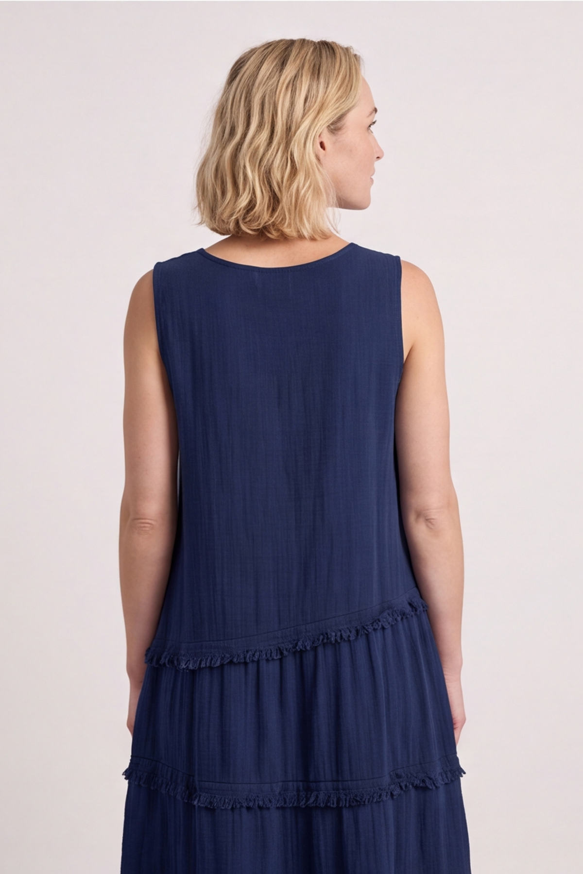 Alessia Cotton Swing Dress Navy
