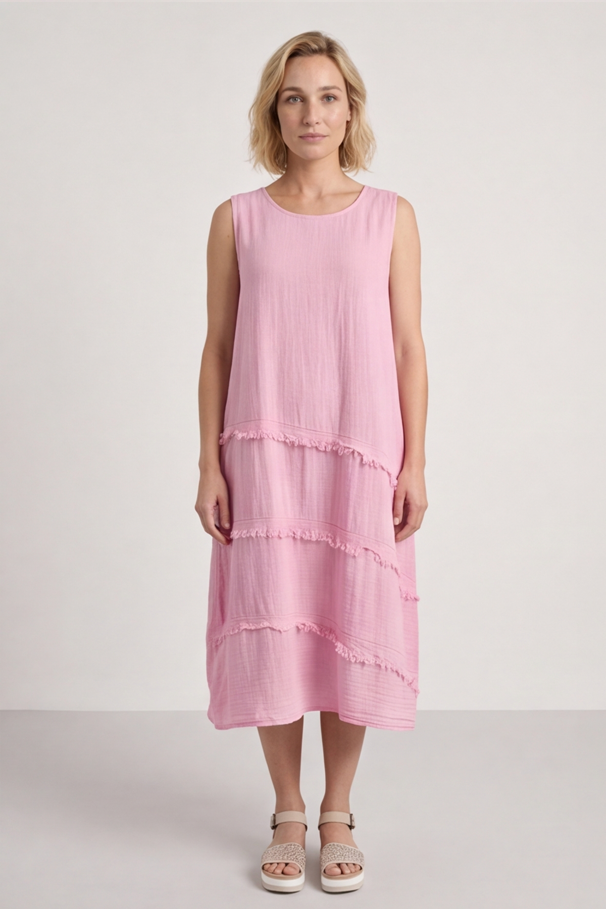 Alessia Cotton Swing Dress Baby Pink