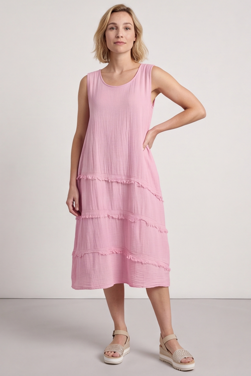 Alessia Cotton Swing Dress Baby Pink - Image 7