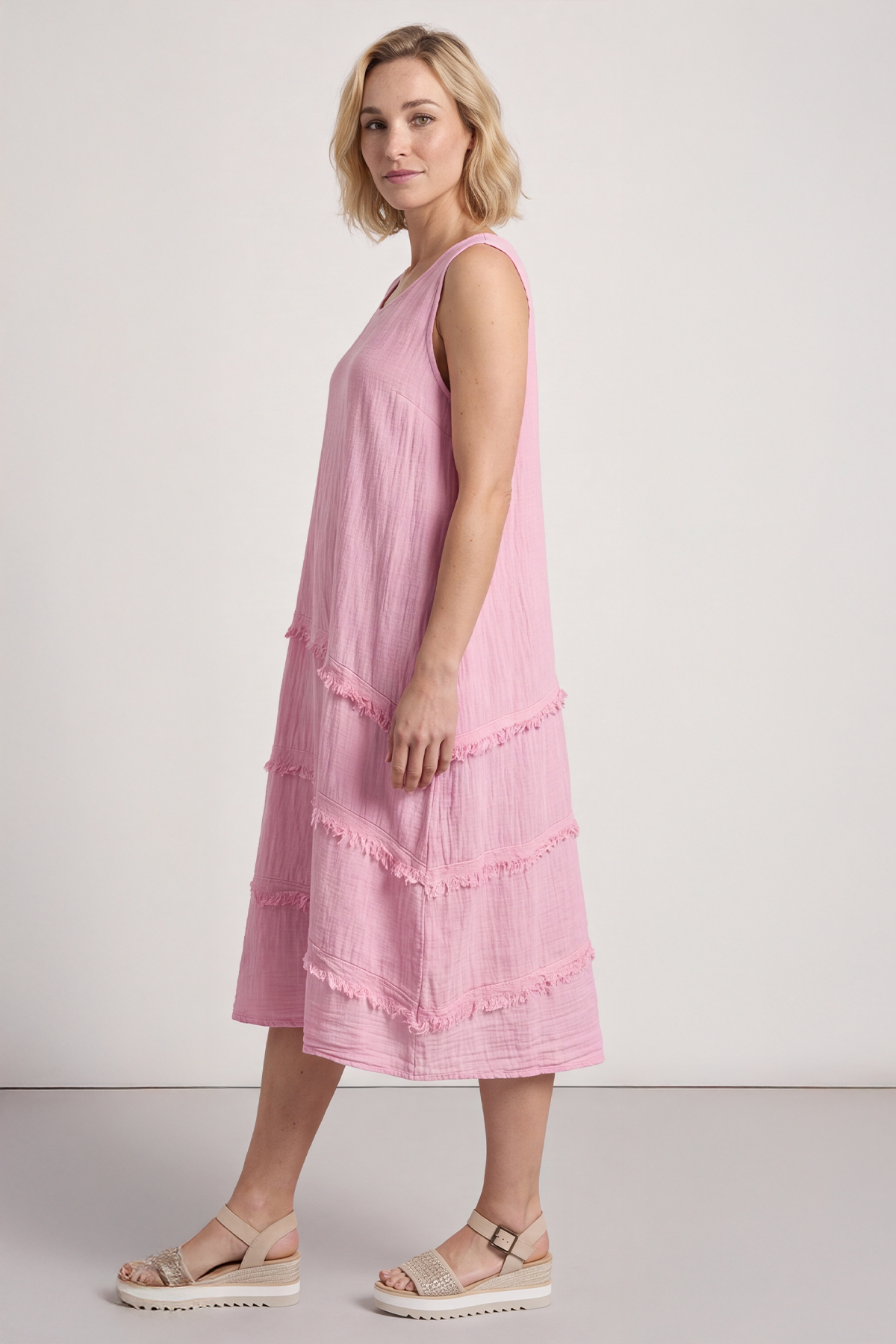 Alessia Cotton Swing Dress Baby Pink