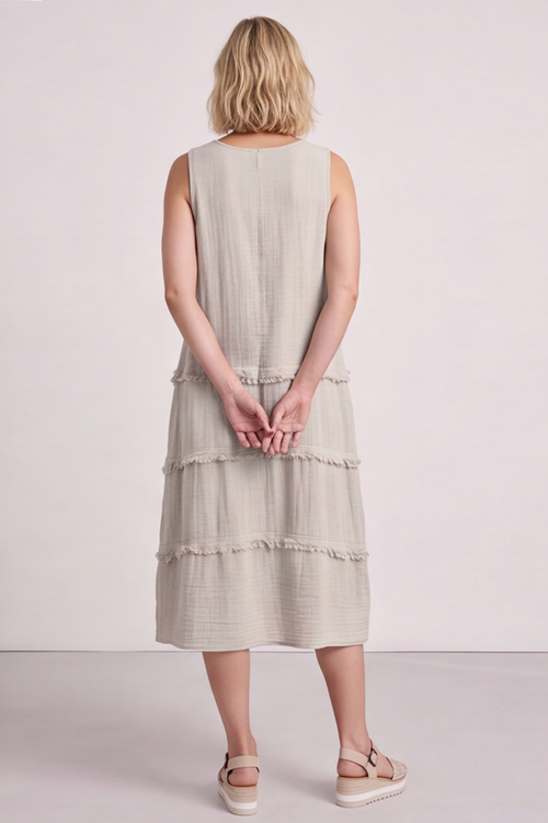 Alessia Cotton Swing Dress Stone - Image 4