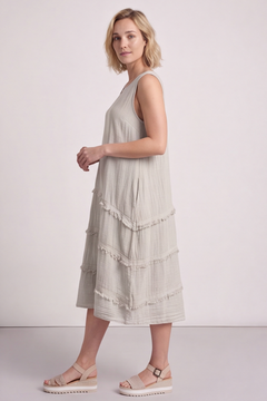 Alessia Cotton Swing Dress Stone