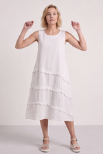 Alessia Cotton Swing Dress White White - Alessia Cotton Swing Dress White