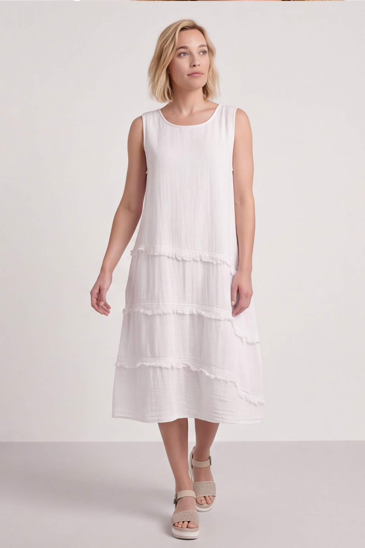 Alessia Cotton Swing Dress White