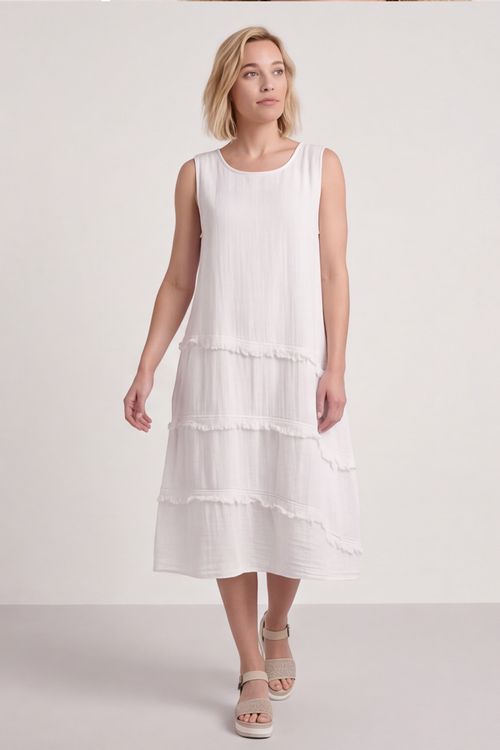 Alessia Cotton Swing Dress White - Image 5