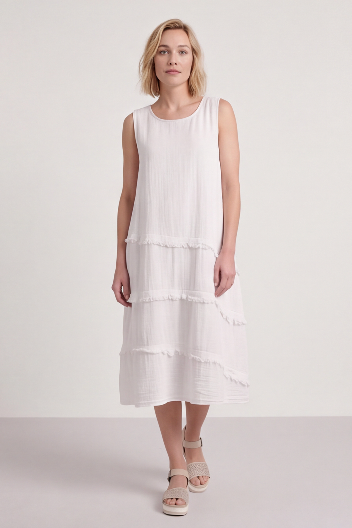 Alessia Cotton Swing Dress White