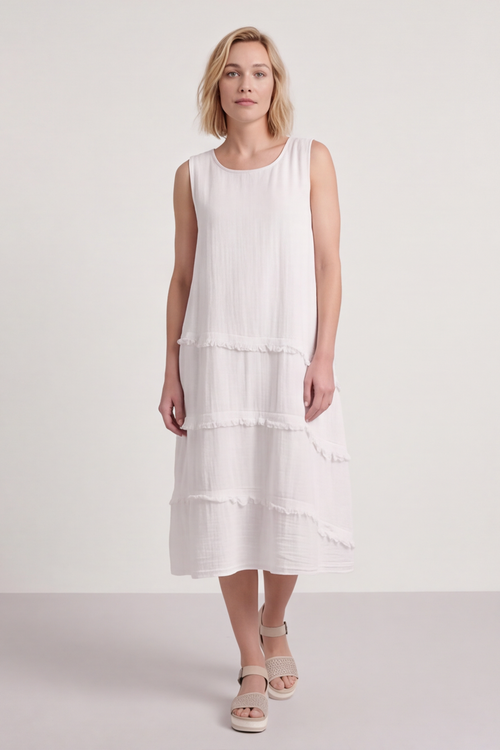 Alessia Cotton Swing Dress White - Image 6