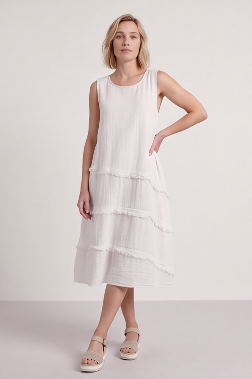 Alessia Cotton Swing Dress White - Image 7