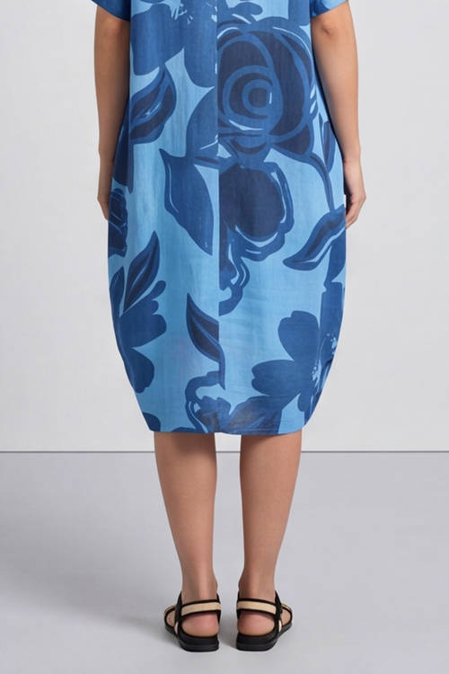 Aurora Linen Shift Dress Powder Blue - Image 4