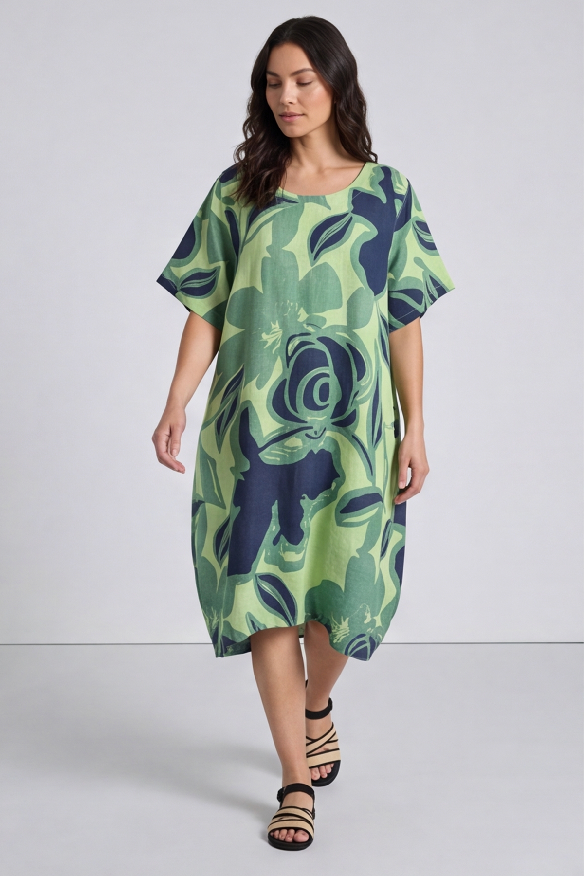 Aurora Linen Shift Dress Mint Green