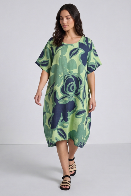 Aurora Linen Shift Dress Mint Green - Image 1
