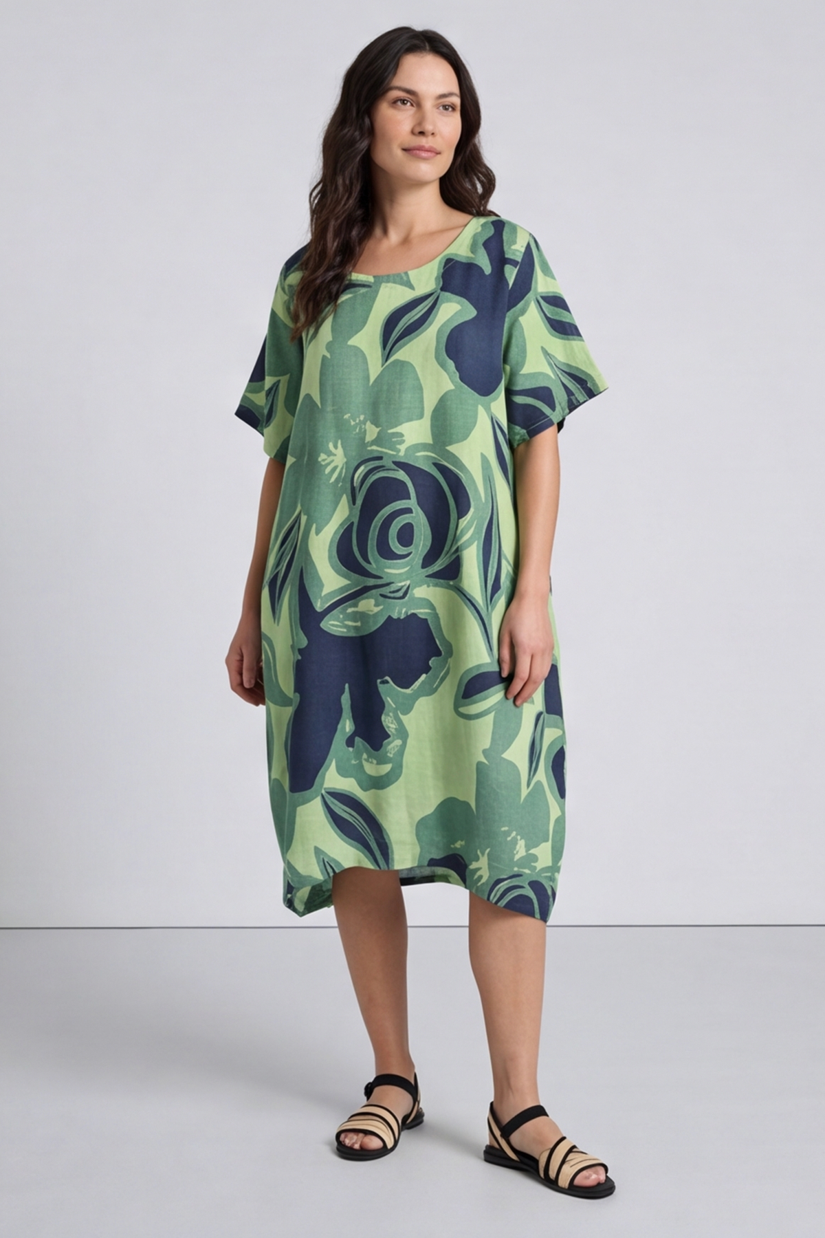 Aurora Linen Shift Dress Mint Green