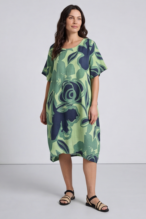 Aurora Linen Shift Dress Mint Green - Image 4