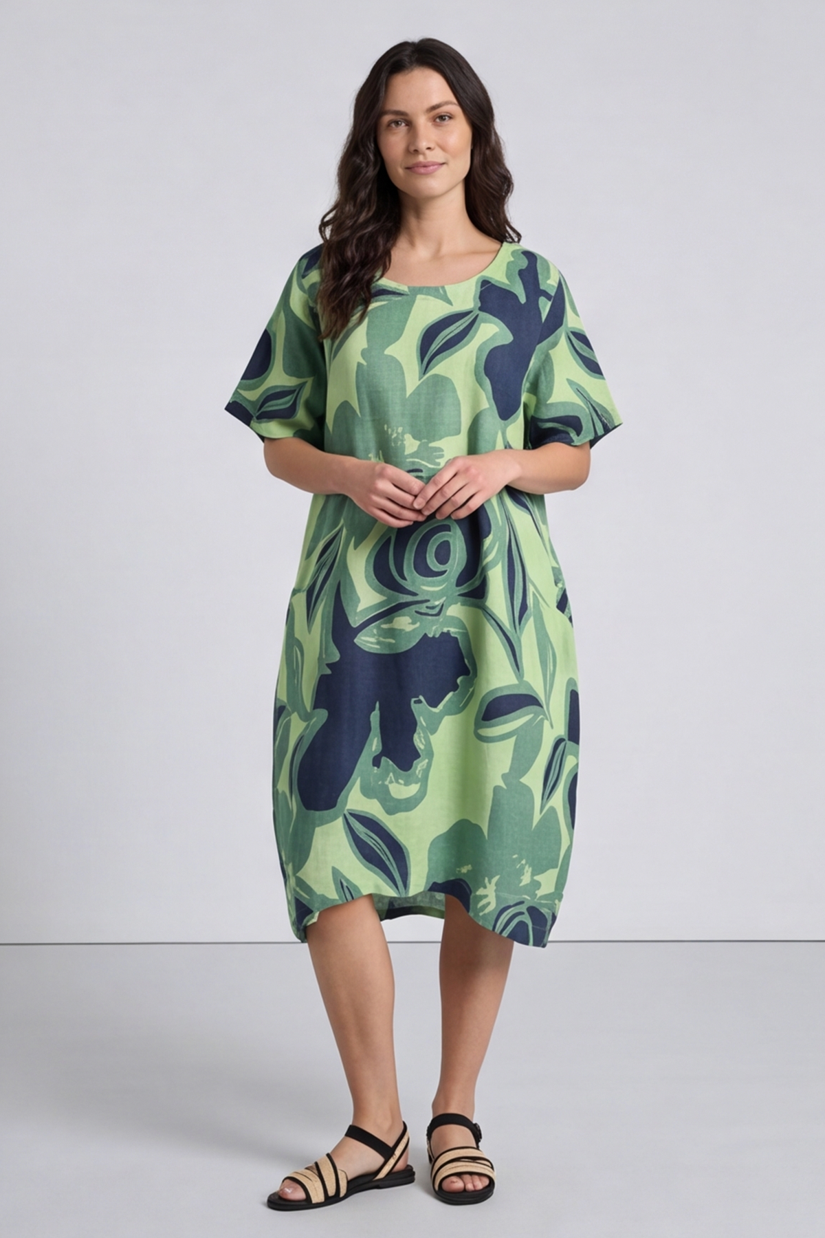 Aurora Linen Shift Dress Mint Green