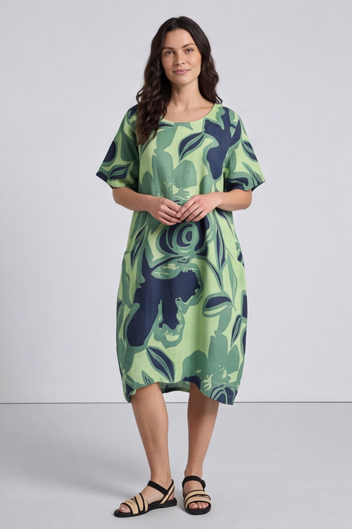 Aurora Linen Shift Dress Mint Green - Image 5
