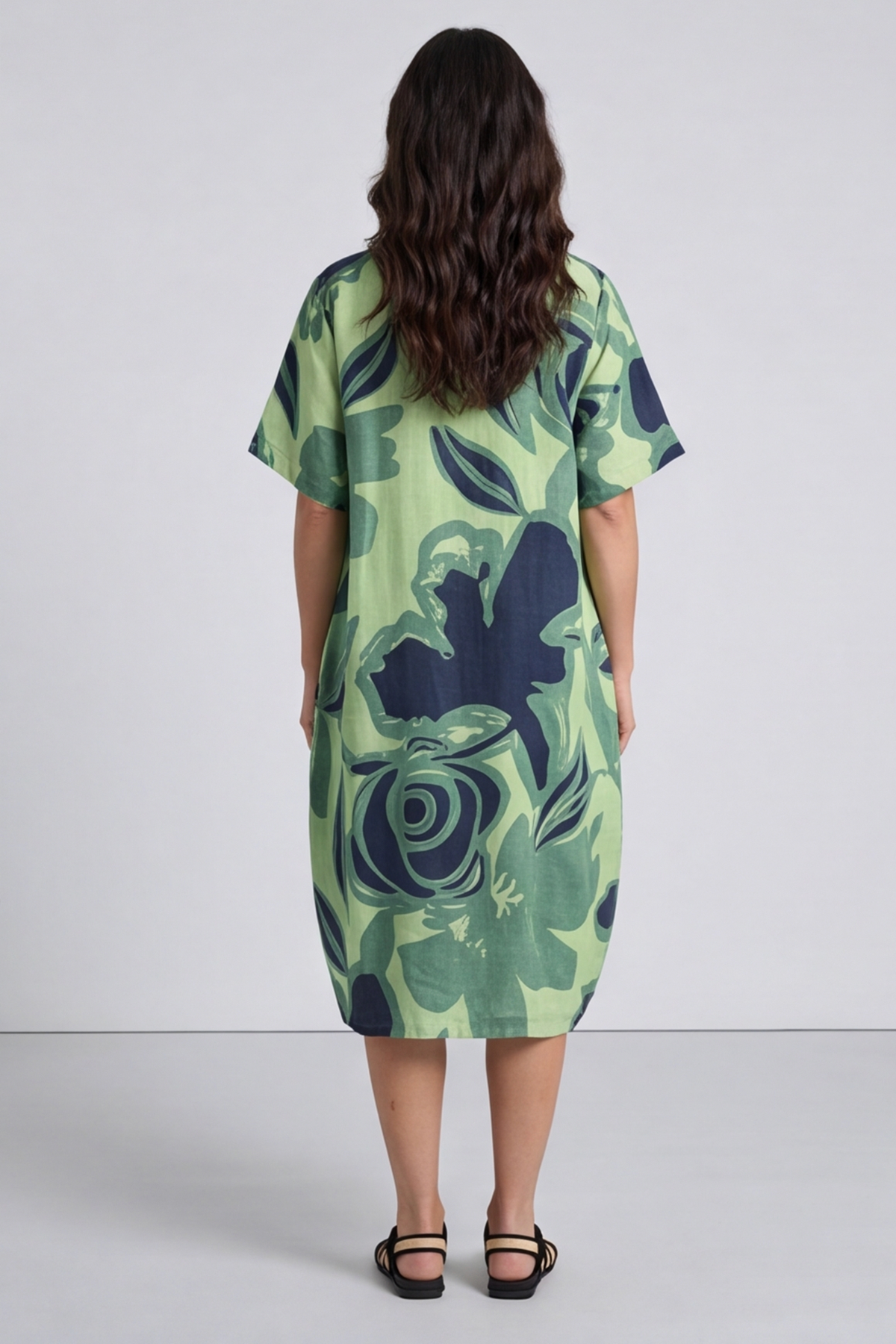 Aurora Linen Shift Dress Mint Green