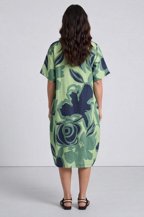 Aurora Linen Shift Dress Mint Green - Image 2