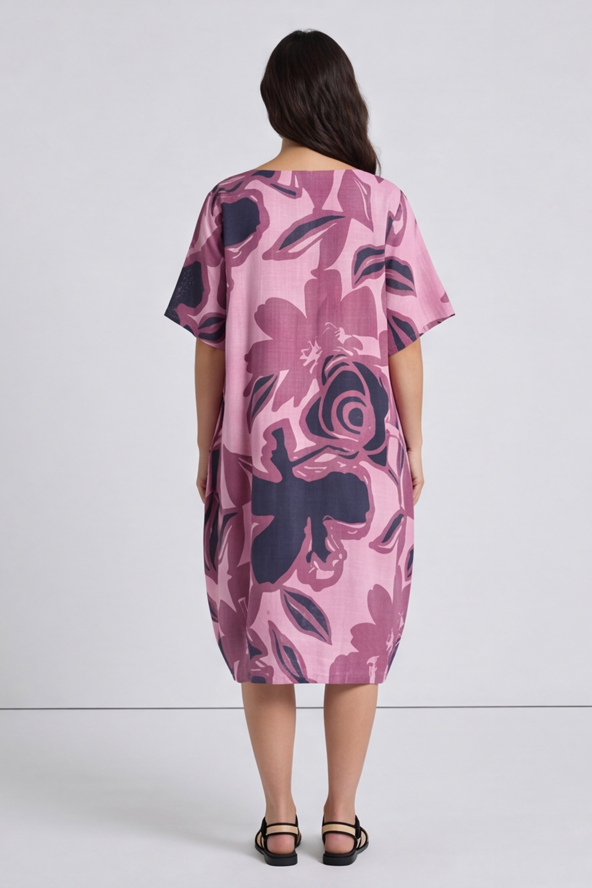 Aurora Linen Shift Dress Confetto Pink