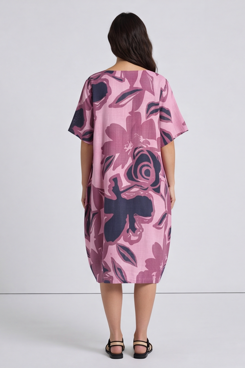 Aurora Linen Shift Dress Confetto Pink - Image 3