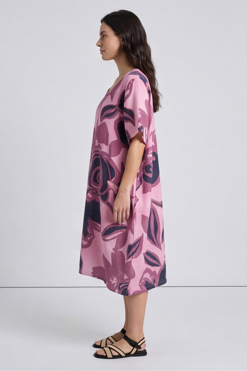 Aurora Linen Shift Dress Confetto Pink - Image 4
