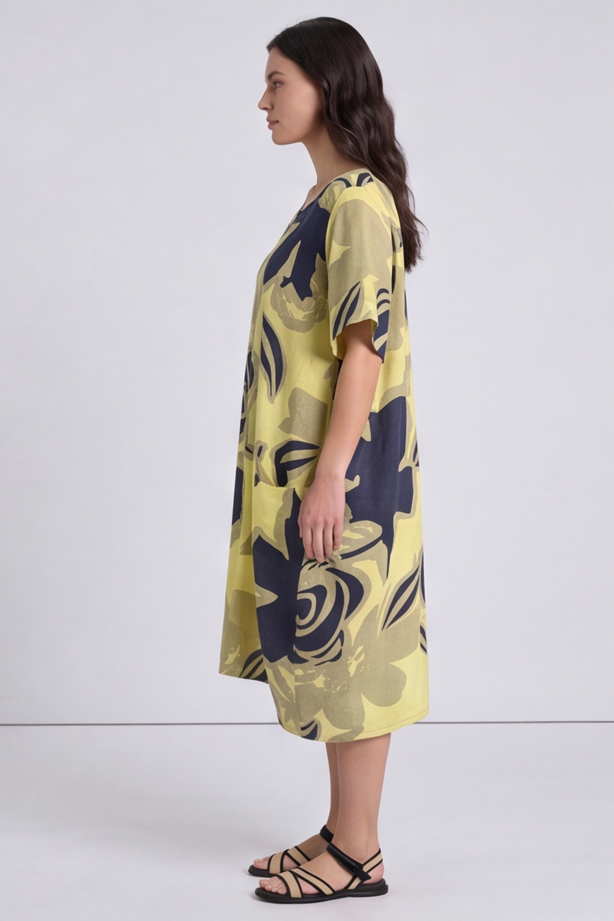 Aurora Linen Shift Dress Elfin Yellow