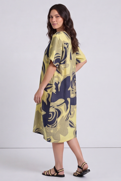 Aurora Linen Shift Dress Elfin Yellow