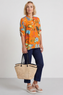 Avis Botanical Print Top Orange