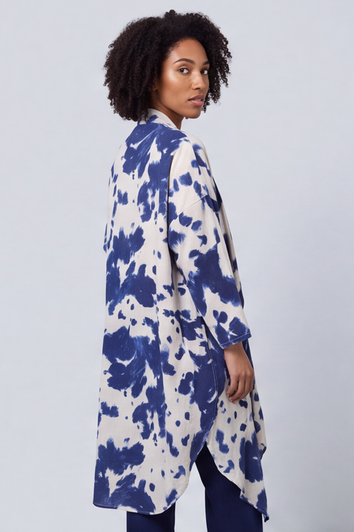Avice Ink Print Linen Jacket Stone - Image 3