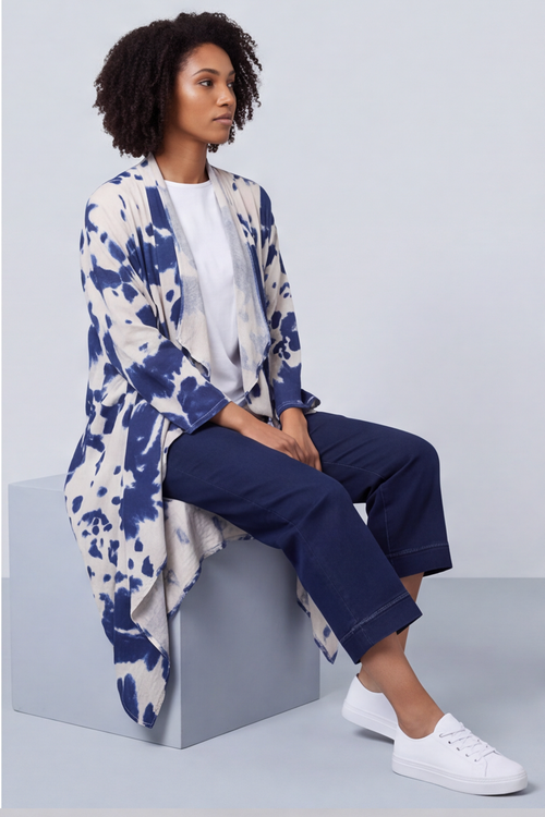 Avice Ink Print Linen Jacket Stone - Image 4